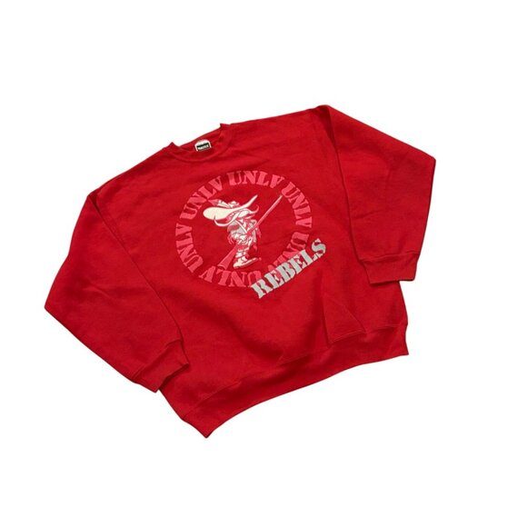 Vintage 90's UNLV Rebels Crewneck Tultex Superweight Sweatshirt Red Men's XL - Picture 3 of 7